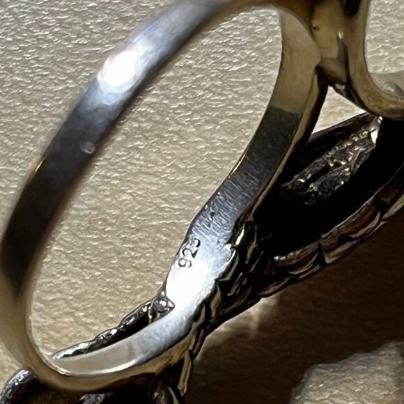 Vintage 925 Sterling Silver Snake Double Ring - Picture 3 of 3